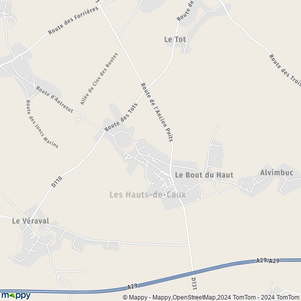 La carte pour la ville de Autretot, 76190 Les Hauts-de-Caux