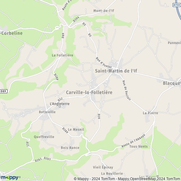 La carte pour la ville de Carville-la-Folletière 76190