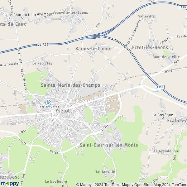La carte pour la ville de Sainte-Marie-des-Champs 76190