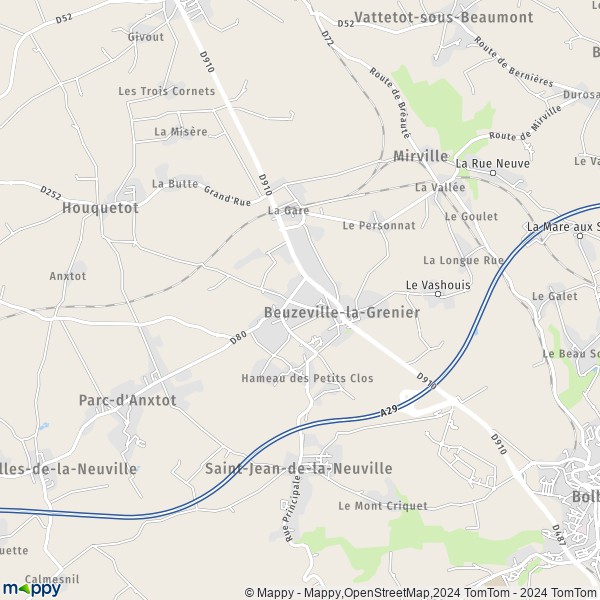 La carte pour la ville de Beuzeville-la-Grenier 76210