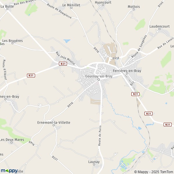 La carte pour la ville de Gournay-en-Bray 76220