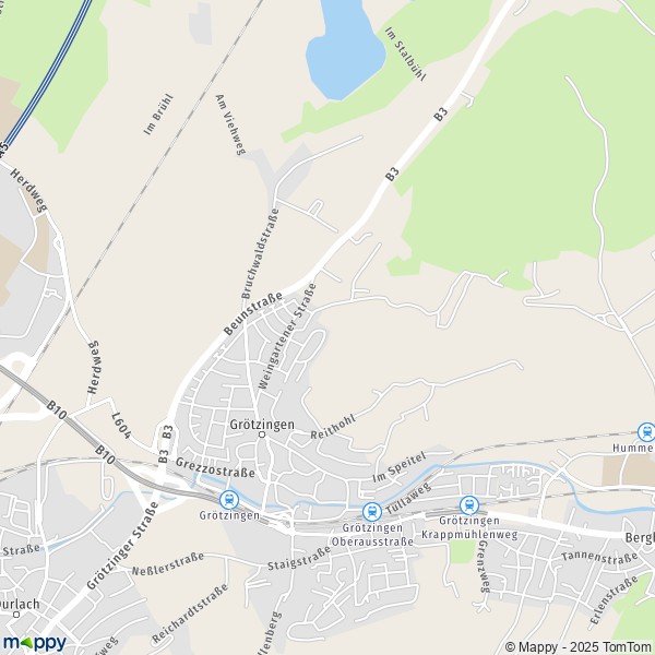 Carte Grötzingen, 76229 Karlsruhe