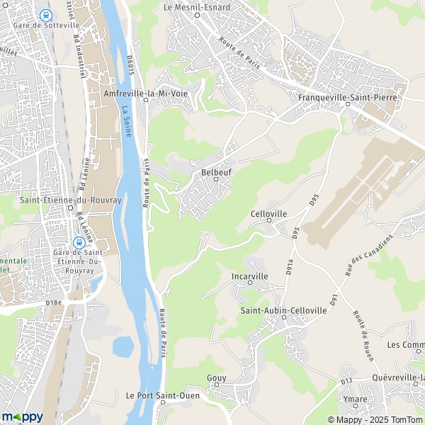 La carte pour la ville de Belbeuf 76240