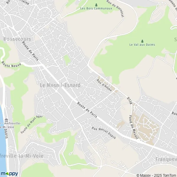 Plan Le MesnilEsnard carte de Le MesnilEsnard (76240) et infos