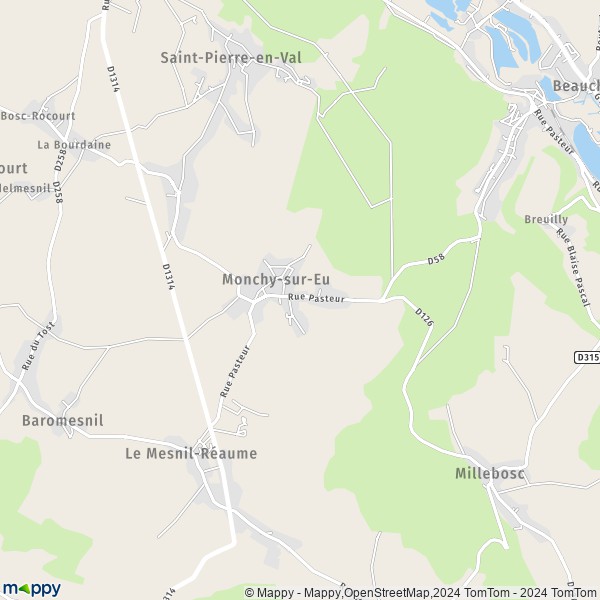 La carte pour la ville de Monchy-sur-Eu 76260