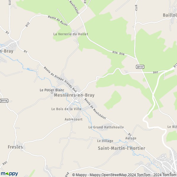 La carte pour la ville de Mesnières-en-Bray 76270