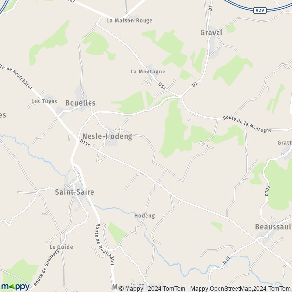 La carte pour la ville de Nesle-Hodeng 76270