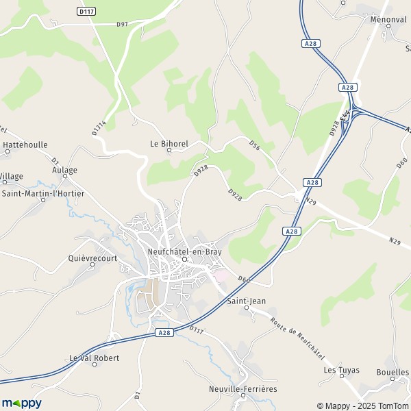 La carte pour la ville de Neufchâtel-en-Bray 76270