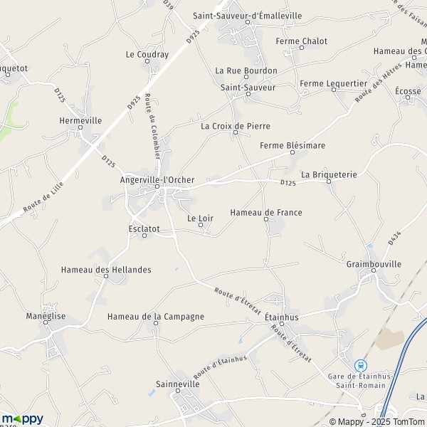 La carte pour la ville de Angerville-l'Orcher 76280