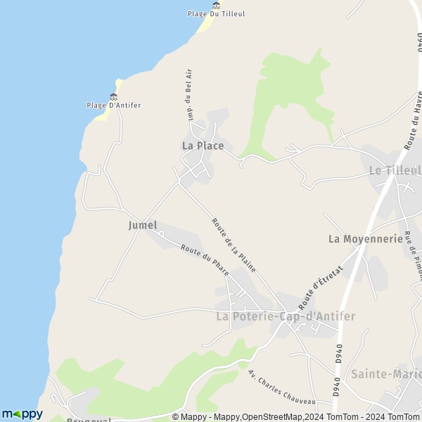 La carte pour la ville de La Poterie-Cap-d'Antifer 76280