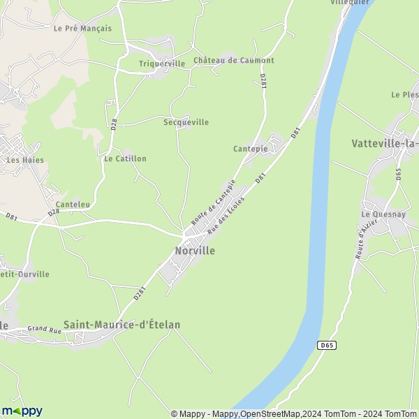 La carte pour la ville de Norville 76330