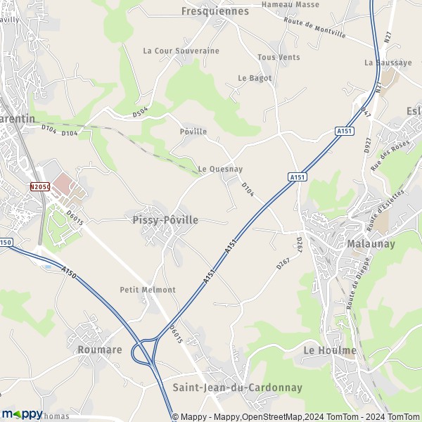 La carte pour la ville de Pissy-Pôville 76360