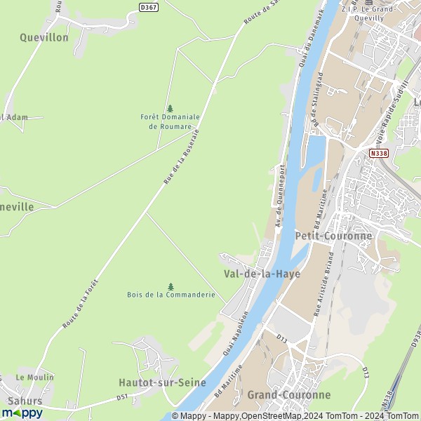 La carte pour la ville de Val-de-la-Haye 76380