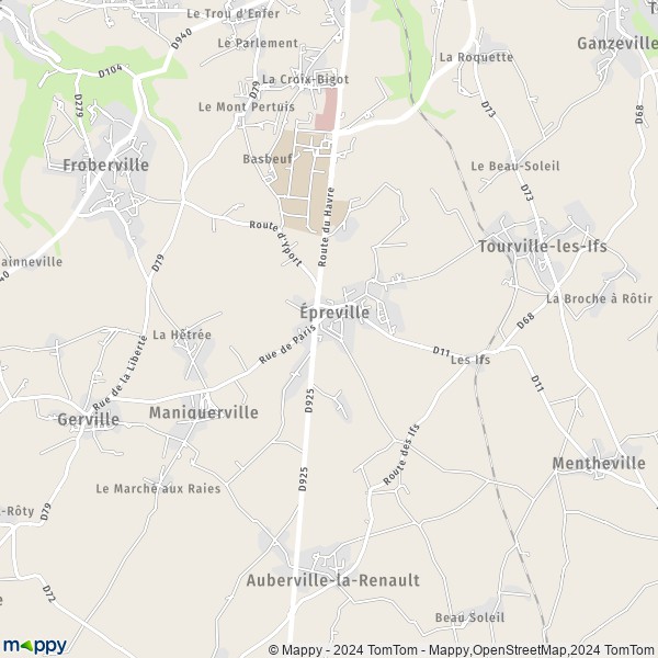 La carte pour la ville de Épreville 76400