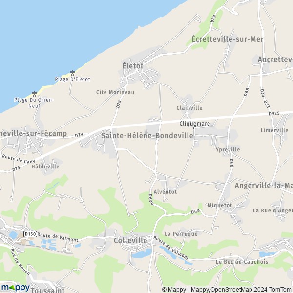 La carte pour la ville de Sainte-Hélène-Bondeville 76400