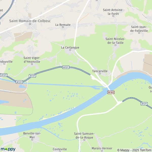 La carte pour la ville de La Cerlangue 76430