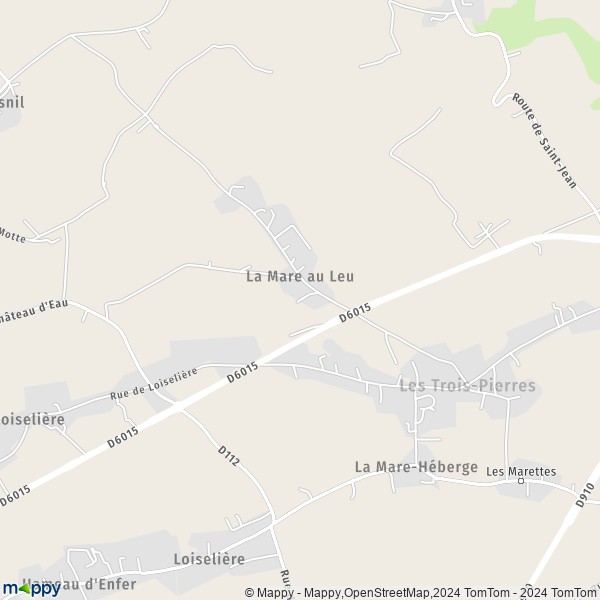 La carte pour la ville de Les Trois-Pierres 76430