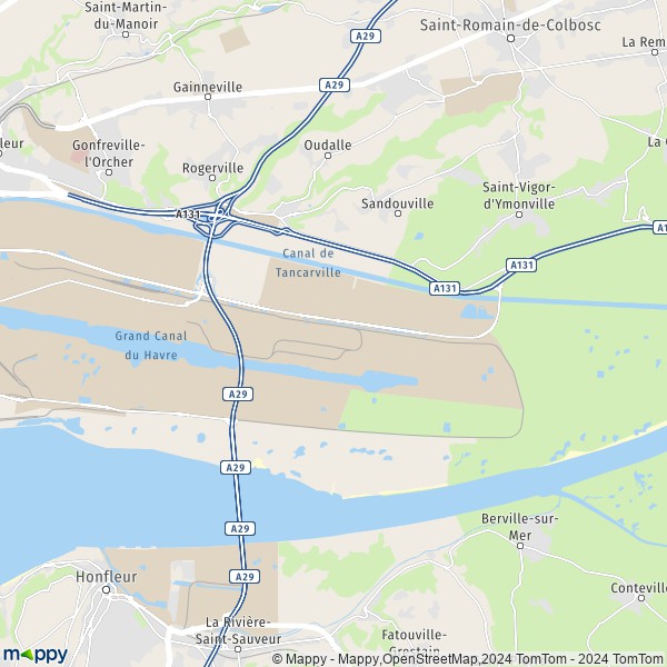 La carte pour la ville de Sandouville 76430