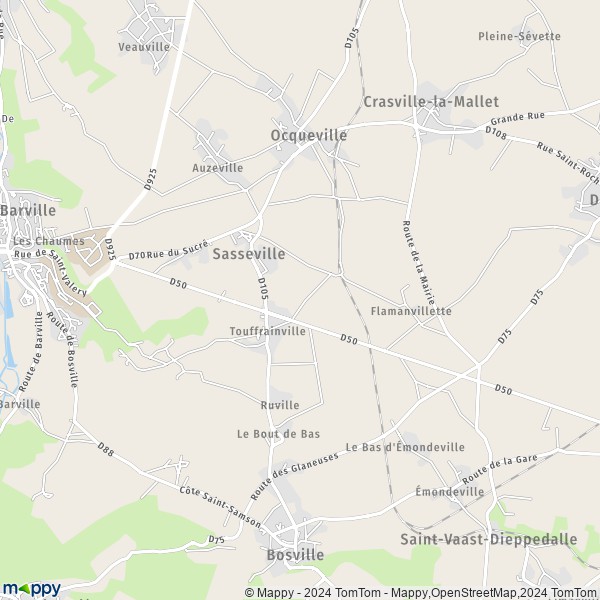 La carte pour la ville de Sasseville 76450