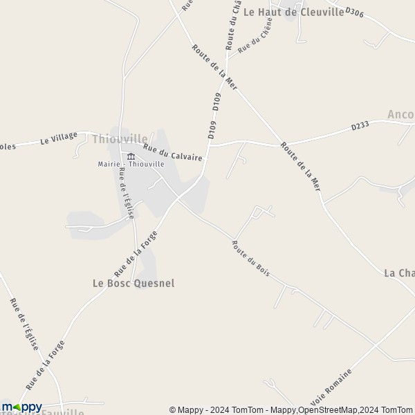 La carte pour la ville de Thiouville 76450