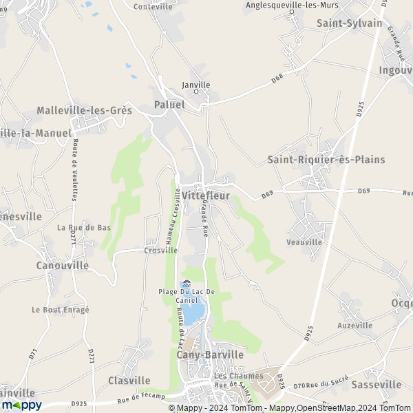 La carte pour la ville de Vittefleur 76450