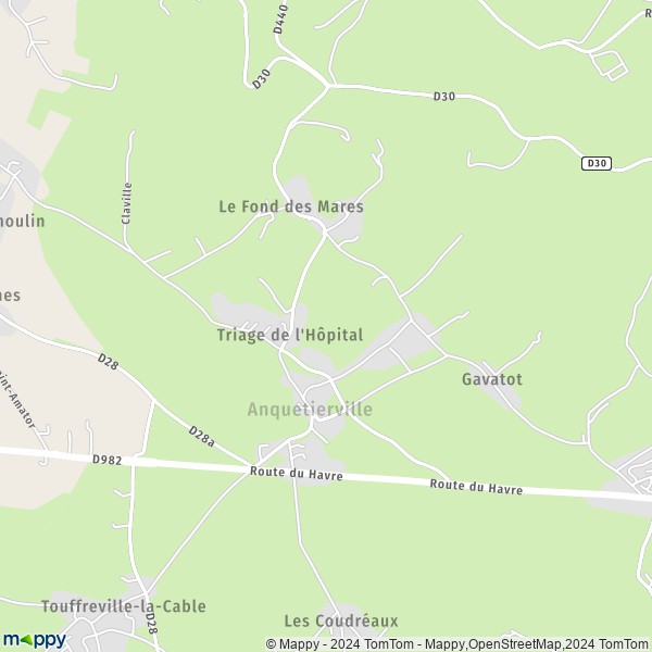 La carte pour la ville de Anquetierville 76490