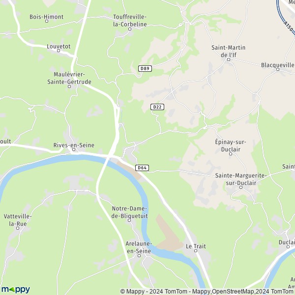 La carte pour la ville de Saint-Wandrille-Rançon, 76490 Rives-en-Seine