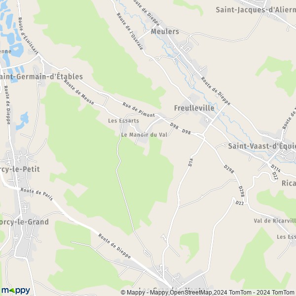 La carte pour la ville de Freulleville 76510