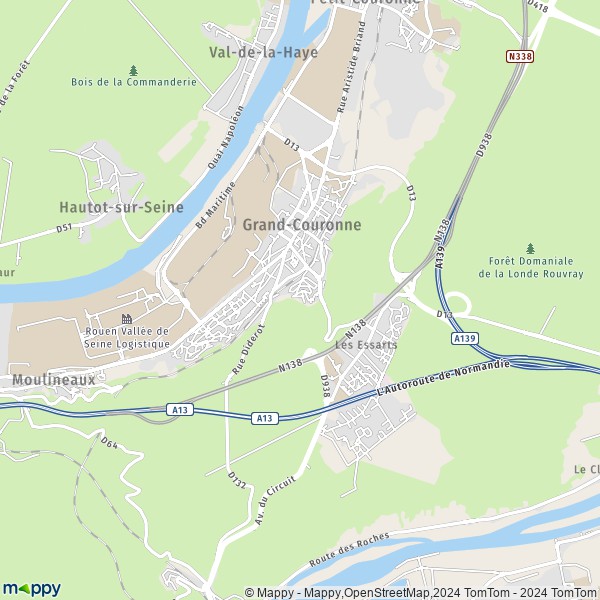 La carte pour la ville de Grand-Couronne 76530