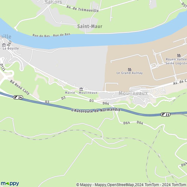 La carte pour la ville de Moulineaux 76530