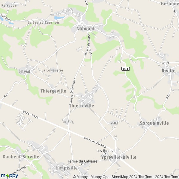 La carte pour la ville de Thiétreville 76540