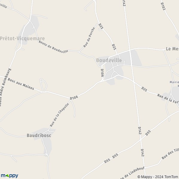 La carte pour la ville de Boudeville 76560