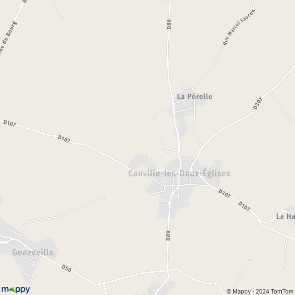 La carte pour la ville de Canville-les-Deux-Églises 76560