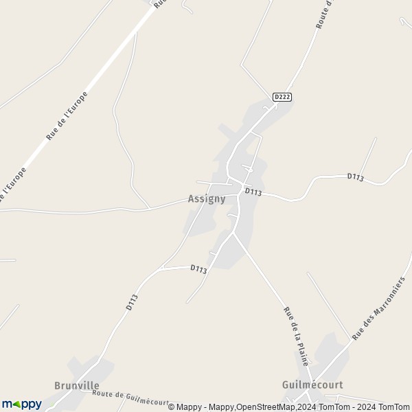 La carte pour la ville de Assigny, 76630 Petit-Caux