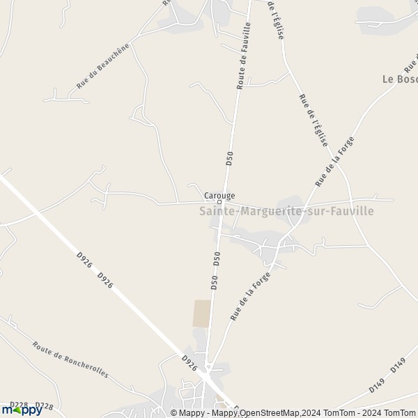 La carte pour la ville de Sainte-Marguerite-sur-Fauville, 76640 Terres-de-Caux