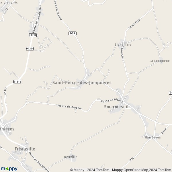 La carte pour la ville de Saint-Pierre-des-Jonquières 76660