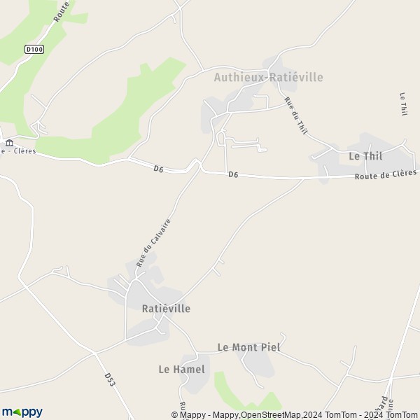 La carte pour la ville de Authieux-Ratiéville 76690