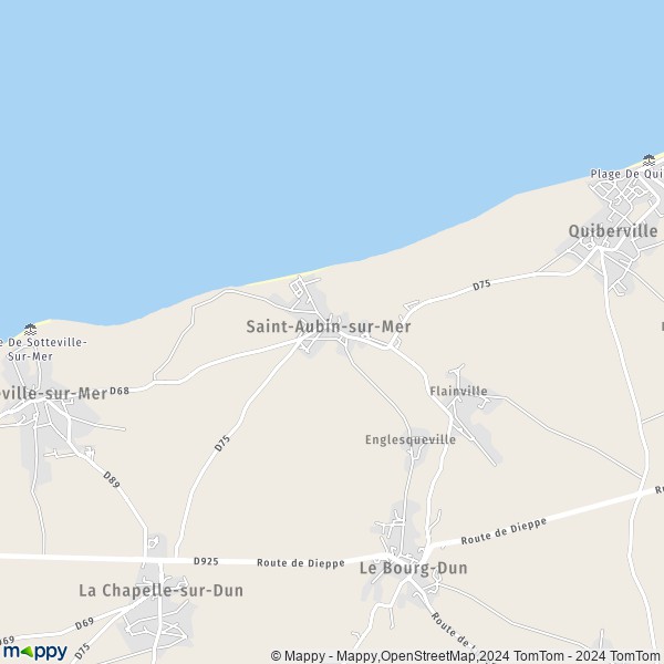 La carte pour la ville de Saint-Aubin-sur-Mer 76740