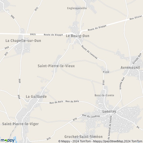 La carte pour la ville de Saint-Pierre-le-Vieux 76740