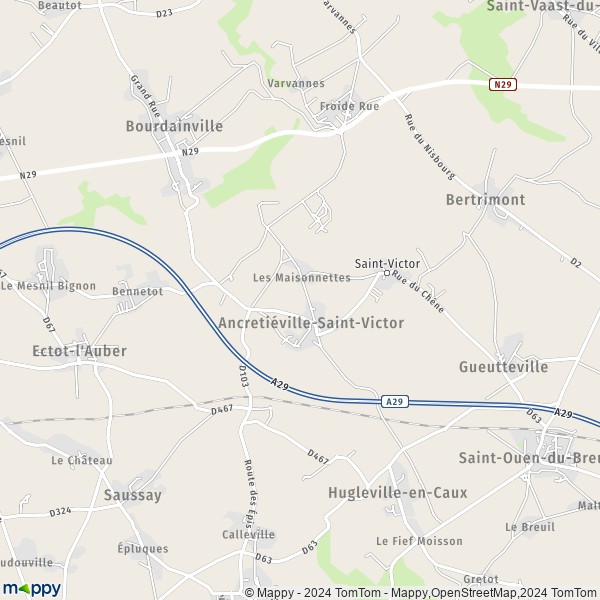 La carte pour la ville de Ancretiéville-Saint-Victor 76760