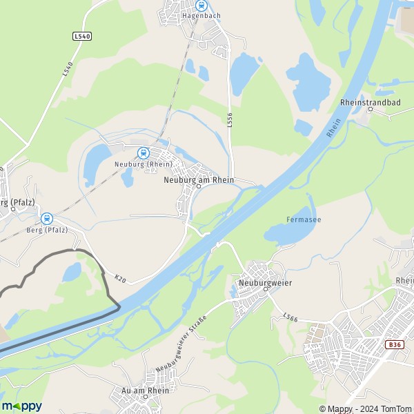 La carte pour la ville de 76776 Neuburg am Rhein