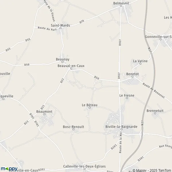 Plan BeauvalenCaux carte de BeauvalenCaux (76890) et infos pratiques