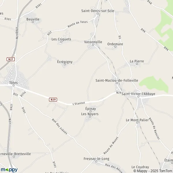 Plan SaintMacloudeFolleville carte de SaintMacloudeFolleville