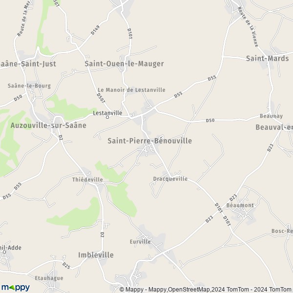 La carte pour la ville de Saint-Pierre-Bénouville 76890