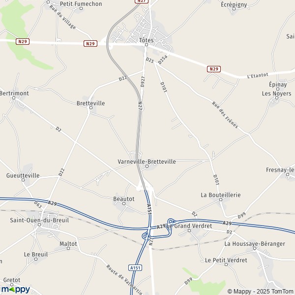 La carte pour la ville de Varneville-Bretteville 76890