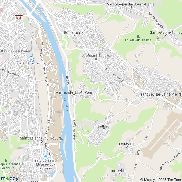 Carte les Hauts Vallons, 76920 Amfreville-la-Mi-Voie