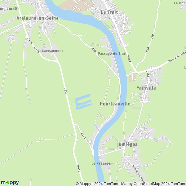 La carte pour la ville de Heurteauville 76940