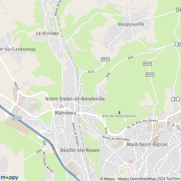 La carte pour la ville de Notre-Dame-de-Bondeville 76960