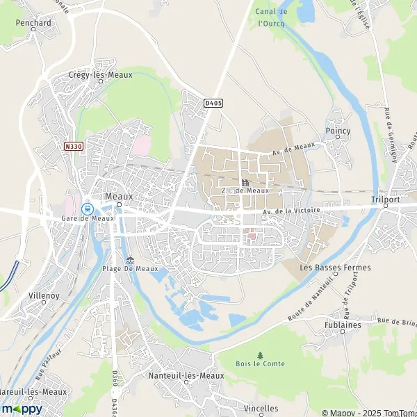 Plan Meaux carte de Meaux (77100)