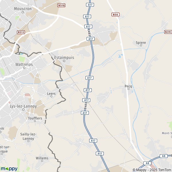 La carte pour la ville de 7711-7740 Estaimpuis